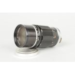 A Canon 135mm f/3.5 Rangefinder Lens, fitterd with Leica bayonet adapter, serial no. 72062, barrel