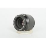 A Leitz Focotar 50mm f/4.5 Enlarging Lens, black, barrel G, elements F-G, slight haze, with maker'
