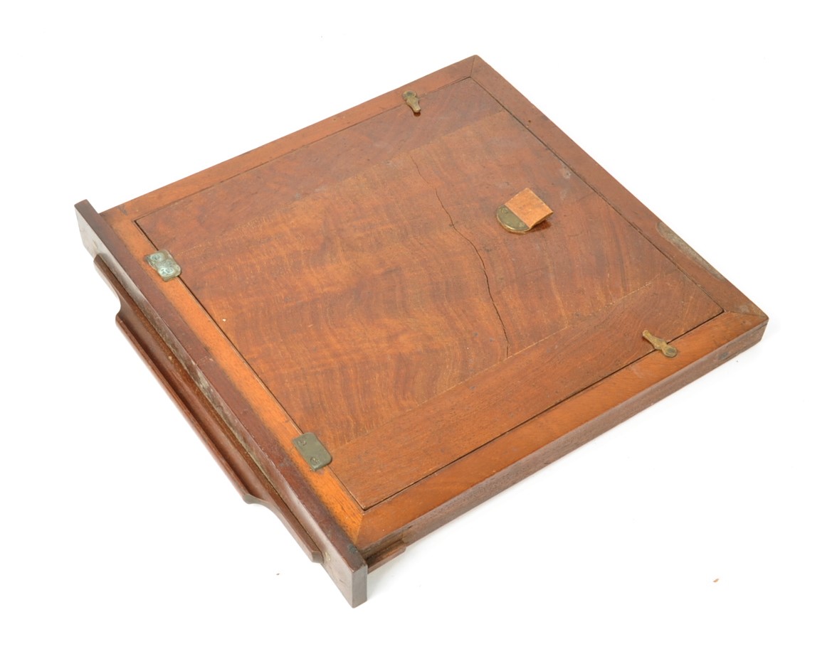 A 19th Century mahogany and brass 10in x 10in J J Shew Tailboard Studio Camera, possibly - Image 3 of 3