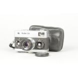 A Rollei 35 Compact Camera, chrome, made in Germany, serial no 3127598, shutter sluggish on slow