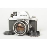 A Chrome Nikon F Photomic Model II SLR Camera serial no. 6 702 182, body F-G, shutter working, meter