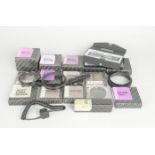 A Tray of Contax Accessories, including 55mm Softar I, II, Polar, 67mm Softar I, II UV filters, 55mm