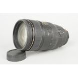 A Nikon AF VR Nikkor 80-400mm f/4.5-5.6D Lens, serial no 437000, barrel G, some discolouration, wear