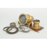 A W H Tomkinson Liverpool 'Practical' f/8 Brass Lens, Rapid Rectilinear-type lens, barrel diameter