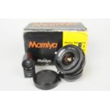 A Mamiya Sekor 50mm f/6.3 Super wide angle lens, Universal press mount, serial no 16641, shutter