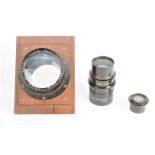 Various Camera Lenses, Ross black-enamelled f/6.8 17in Telecentric lens, interior lined with