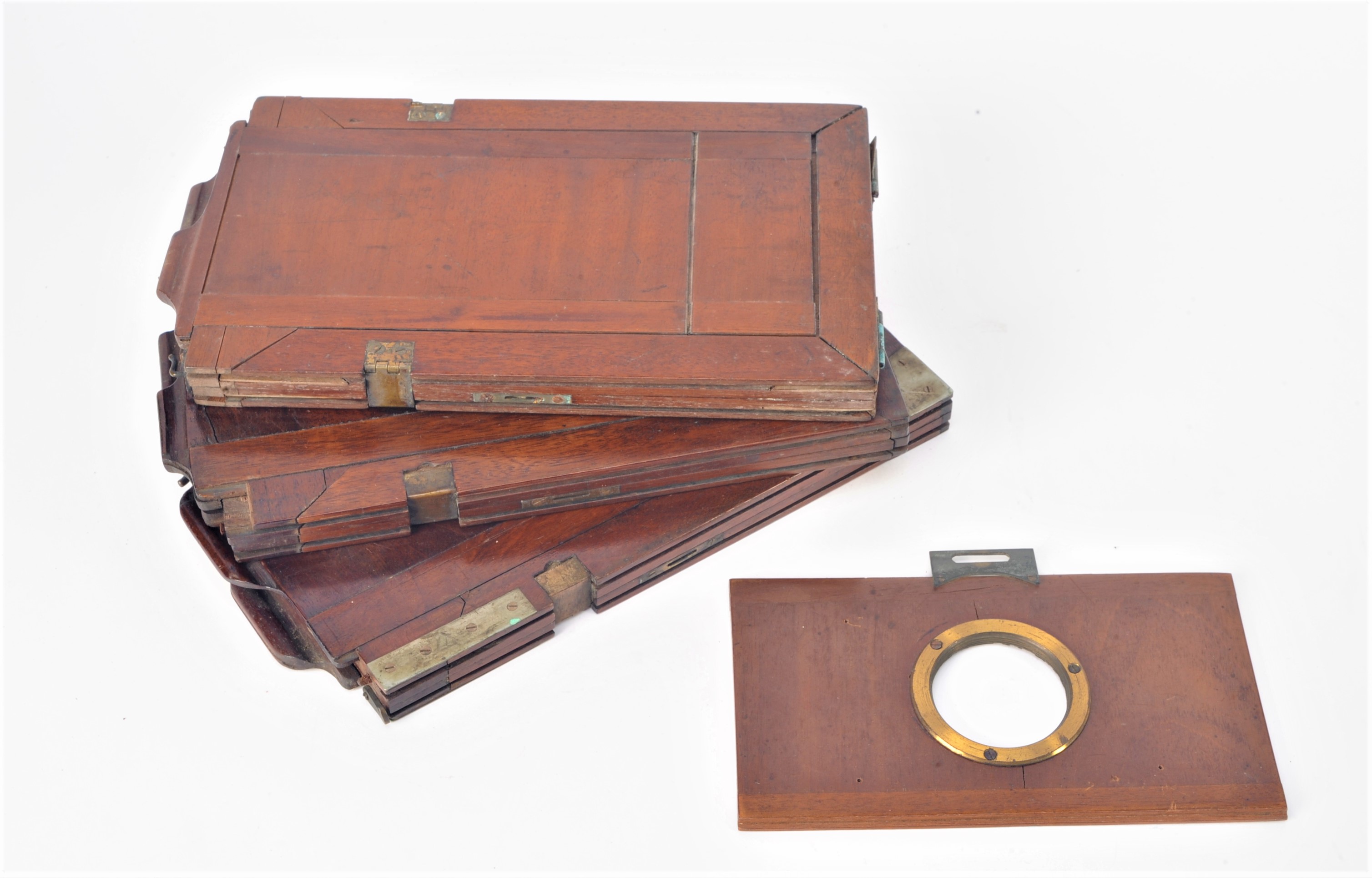 A late 19th Century mahogany and brass-bound 7¼in x 4½in Lancaster Stereo Instantograph, with pair - Image 2 of 2