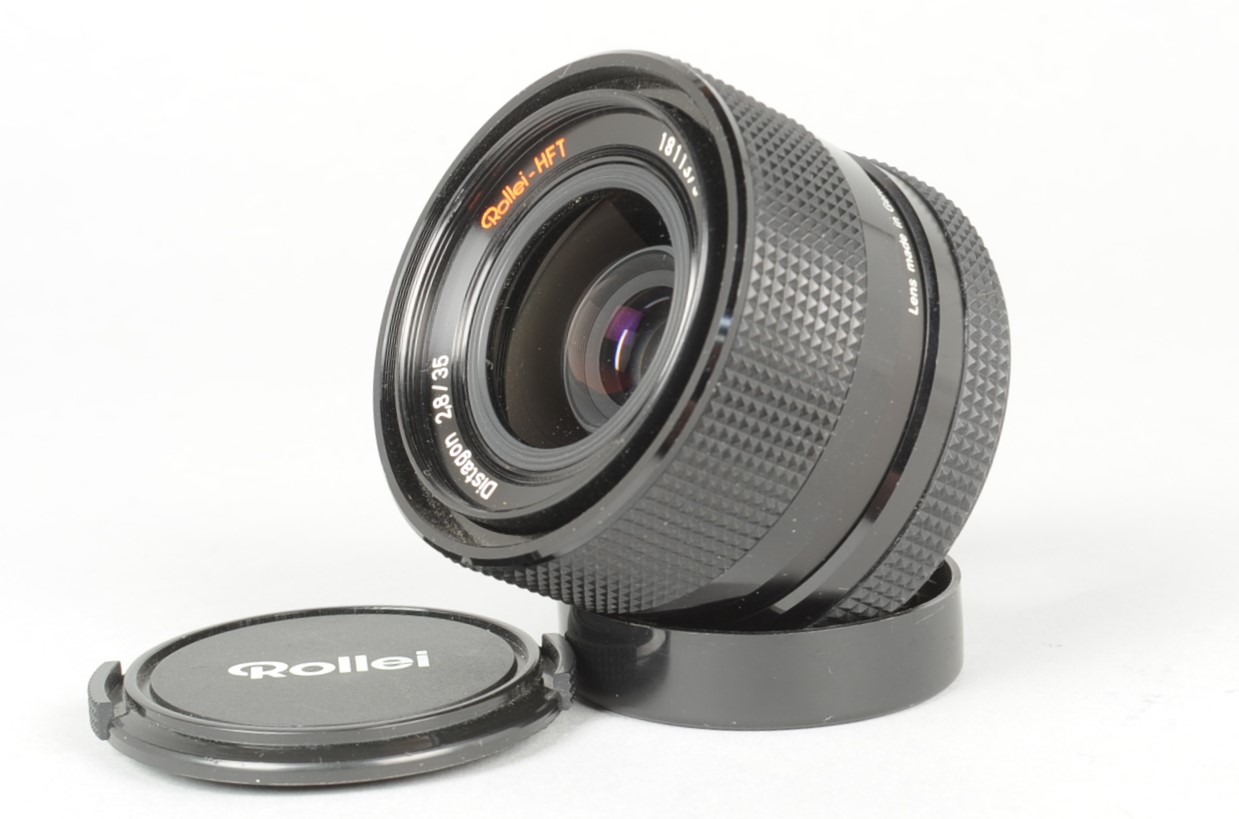 A Rollei HFT 35mm f/2.8 Distagon Lens, QBM mount, serial no 1811373, barrel VG, elements VG,