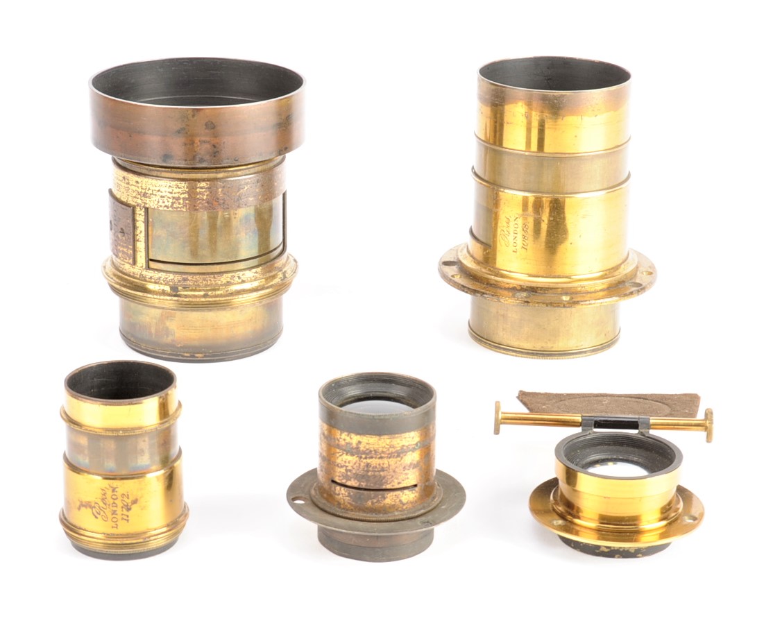 Objectif Ross London Actinic Triplet N°5 – Laiton, Focale 430mm, Vintage