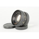 A Rollei HFT 50mm f/1.4 Planar Lens, QBM mount, serial no 3121407, barrel G-VG, slight fading to