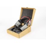 AKG Headphones, a pair of AKG K1000 headphones, presented in a light wood box, in excellent