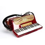 Hohner Accordion, Hohner Verdi VN accordion in good condition with one key cover missing - in hard