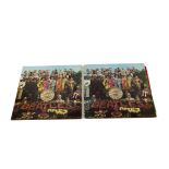 Beatles / Sgt Pepper LPs, two UK Mono copies (PMC 7027) comprising a Wide-spine Y&B label with