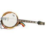 Framus Banjo, Framus six string serial no: 11860-75L wrist rest and resonator in vintage guitar case