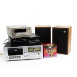 CD & Cassette players, Sharp stereo cassette deck RT 1157, Philips CD player CD 450 (remote), Teac