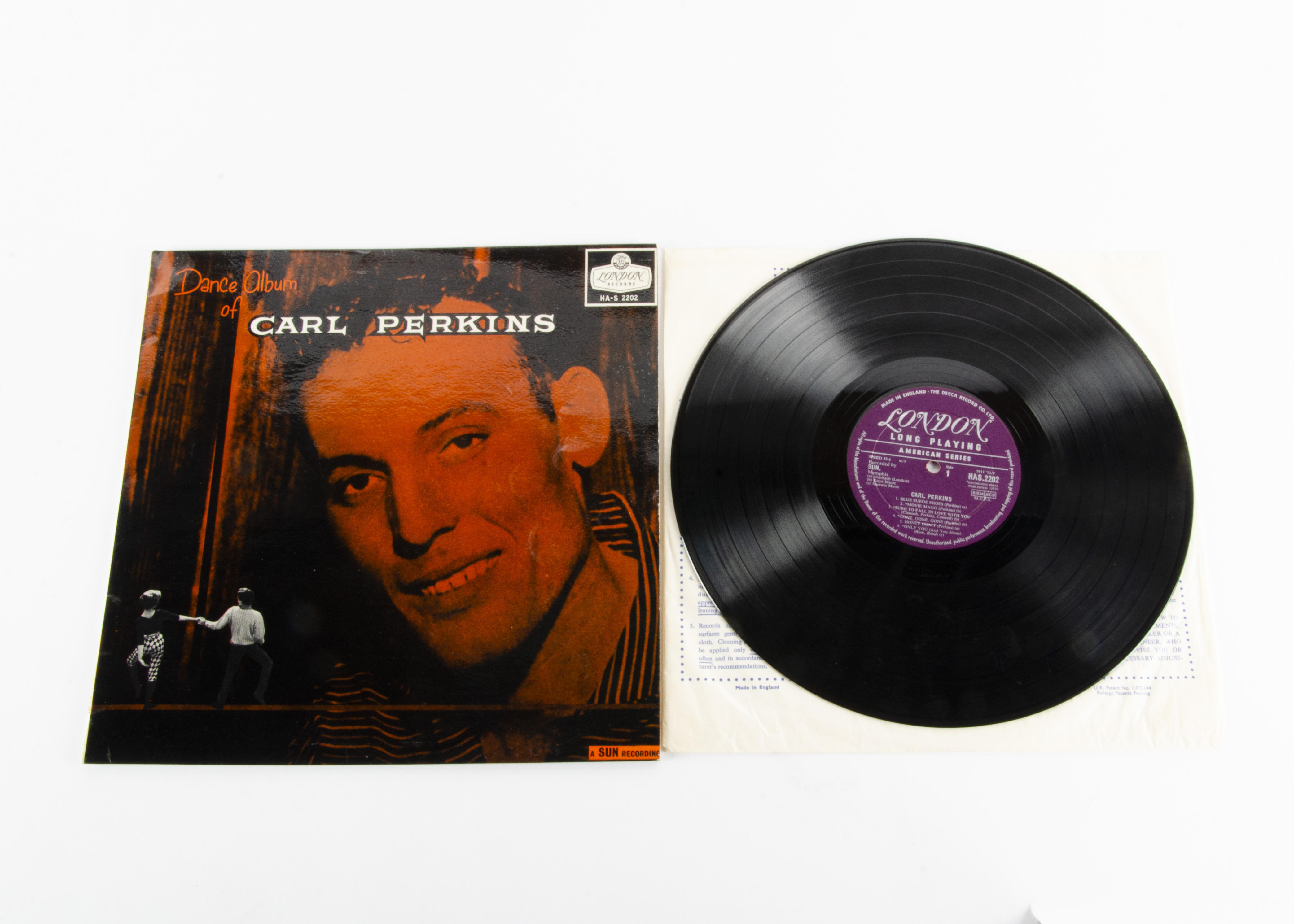 Carl Perkins LP, Dance Album of Carl Perkins LP - Original UK 1959 release on London (HA-S 2202) -
