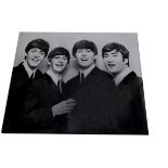 Beatles Photo, Large Black and White Beatles Fan Club Photo with facsimile signatures - measures 20"