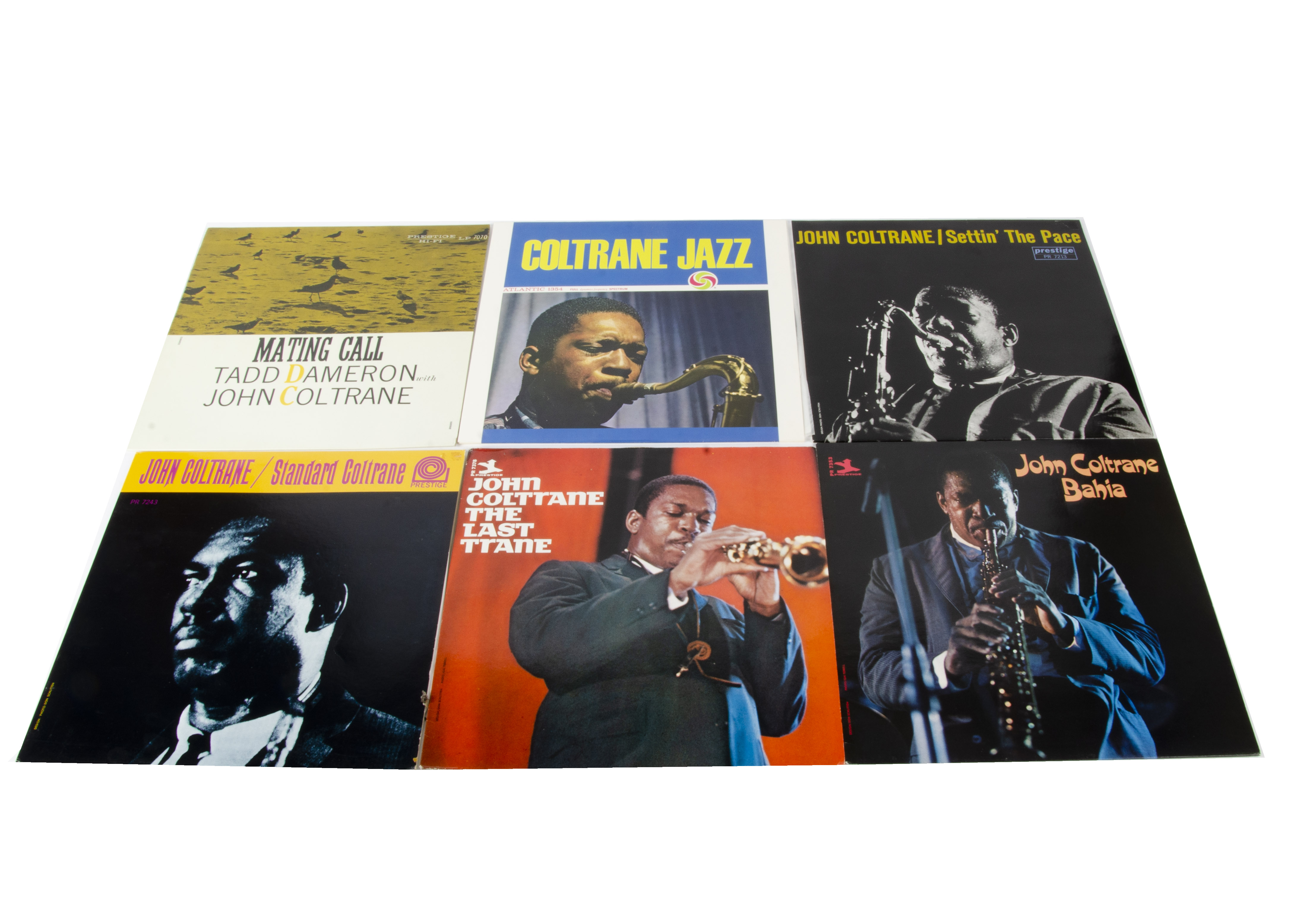 John Coltrane LPs, ten albums comprising Settin The Pace, Bahia, Tanganyika Strut, Coltrane Jazz,