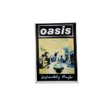 Four UK Oasis Britpop Posters, Definitely Maybe (1994) with two others from GB posters and one