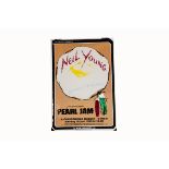 Neil Young / Pearl Jam Poster, Neil Young, Booker T and Pearl Jam - Gig poster for the Stockholm