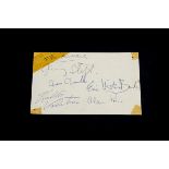 Animals / Autographs, a card with five signatures comprising Eric Burdon, Alan Price, Chas Chandler,