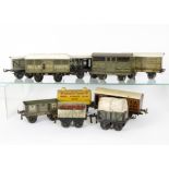 Bing and Other 0 Gauge Tinplate Rolling Stock, yellow BP Spirit tank wagon no 3720, milk traffic van