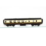 An Exley 0 Gauge K5 GWR Main Line 57' Brake/3rd Class Corridor Coach, in GWR gloss brown/cream as no