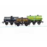 Assorted Scratch-built O Gauge Milk Tank Wagons, a 4-wheeled GW 'United Dairies' tanker in brown/