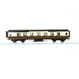 An Exley 0 Gauge K5 GWR Main Line 57' 1st Class Corridor Coach, in GWR gloss brown/cream as no 9009,