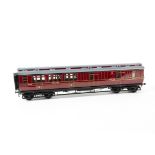 Janick Models 0 Gauge factory-built Midland Railway crimson Third/Brake Clerestory coach, No 2200,