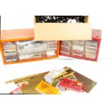 Finescale O gauge Components and Tools, including 3 sets plastic drawers with couplings, buffers,