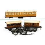 Bing and LMC O Gauge LNER Coaches and Parts, Bing tinplate 4-wheeled 1st/3rd coach no 512 and