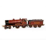 A Bing (for Bassett-Lowke) 0 Gauge clockwork LMS 'George the Fifth' 4-4-0 Locomotive and Tender,