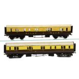 Two Possibly Commercially-built 0 Gauge GWR Full Brake Coaches, both of wooden construction and