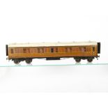 A Milbro 0 Gauge LNER Teak Corridor Sleeping Car, made in authentic teak with cast 'compensating'