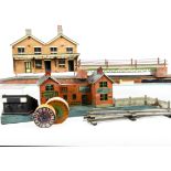 Early Tinplate Gauge 1 Accessories by Bing and Other Items, a very early bridge with railings to