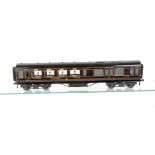 An Exley 0 Gauge LMS Main Line 57' 3rd Class Dining Car, an earlier example in LMS dark crimson with