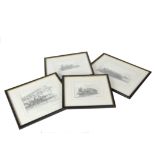 Railway Pencil Drawings signed H Stanley Traynor, four framed and glazed steam-era examples - LMS