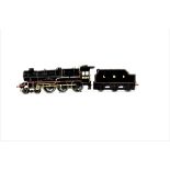 An 0 Gauge 3-rail electric LMS Rebuilt Scot Class 4-6-0 Locomotive and Tender, body and tender