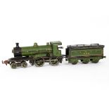 A Bing 0 Gauge clockwork L&NER 'Ivatt' 4-4-0 Locomotive and Tender, the locomotive in lined green