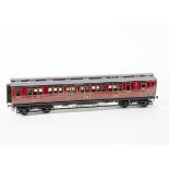 Janick Models 0 Gauge factory-built Midland Railway crimson First/Third/Brake Clerestory coach, No