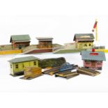 An Assortment of Stations and Other O Gauge Accessories by German Makers, smaller stations by