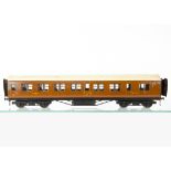 A Boxed Exley 0 Gauge Type K5 LNER Main Line 57' Brake/3rd Class Corridor Coach, in LNER mottled