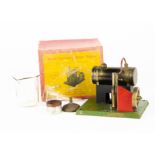 Uncommon Latimer Productions Plane Model Stationary Steam Engine, with burner, brass and glass