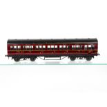 An Exley 0 Gauge LMS Suburban 50' 1st Class Coach, in LMS maroon as no 11114, F-G, significant