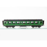 A Boxed Exley 0 Gauge Type K5 SR Main Line 57' 3rd Class Corridor Coach, in SR green as no 8777,