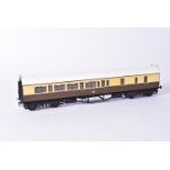 A kit-built brass GWR Collett bogie Dia. D118 Corridor Brake/Third Coach, well built and painted