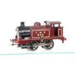 A Hornby O Gauge 6V Electric No E16 Tank Locomotive, in LMS crimson as no 623, 1920s-type body