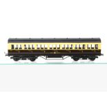 A Boxed Exley 0 Gauge Type K5 GWR Suburban 50' 1st Class Coach, in GWR gloss brown/cream as no 2222,