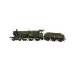 A Kit-built 0 Gauge 3-rail electric GWR 'Hall' Class 4-6-0 Locomotive and Tender, from a 'Just